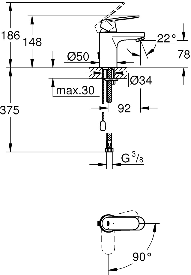 GROHE Eurosmart Cosmopolitan 2337800E