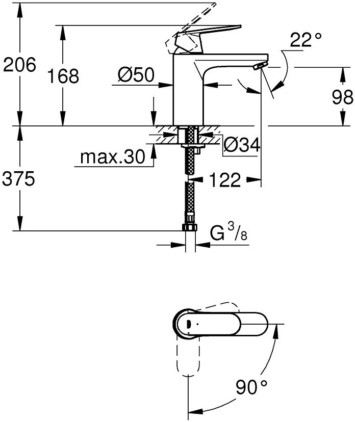 GROHE Eurosmart Cosmopolitan 2339800E