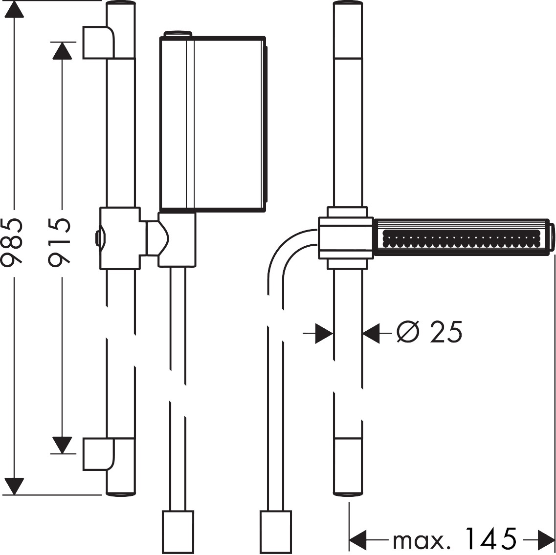 Hansgrohe AXOR One 45722310 Zestaw prysznicowy natynkowy, czerwone ...