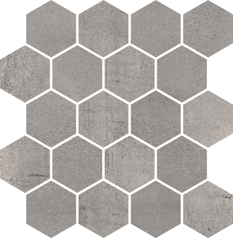 Ceramika Paradyż Space Grafit Mozaika Cięta Hexagon Mat.