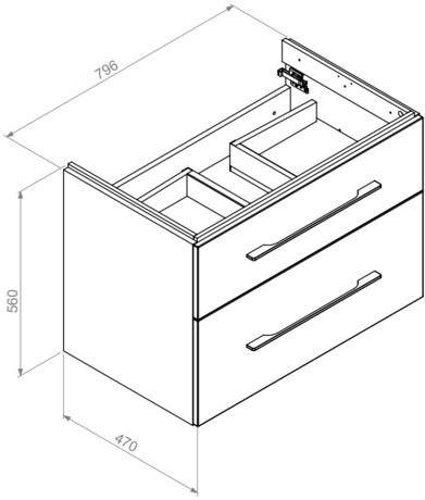 IÖ Armadio AZSD.80.2 + AZBLAT.80.2 Szafka podumywalkowa 80cm, antracyt ...